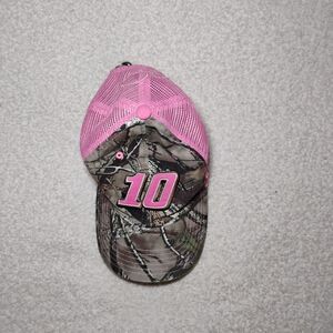 Stewart Haas racing hat NASCAR Pink Hunting Camo Number 10 Adjustable Mesh Hat